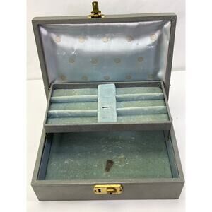 Vintage Jewlery Box with Key 60's Velvet interior